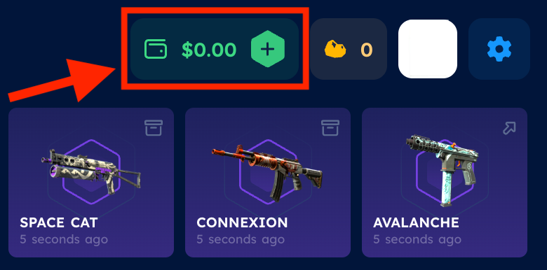 CSGO-Skins Promo Code: Deposit Page