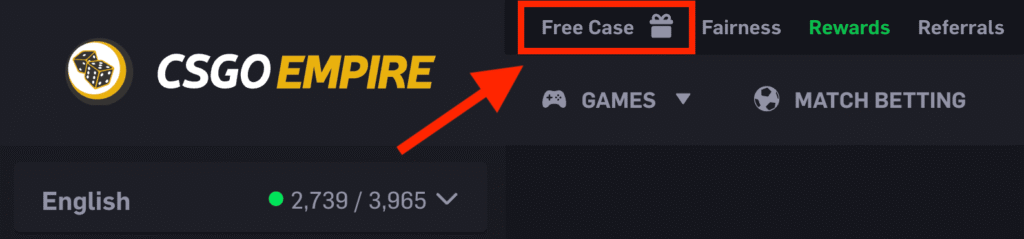 CSGOEmpire Promo Code: Free Case Section